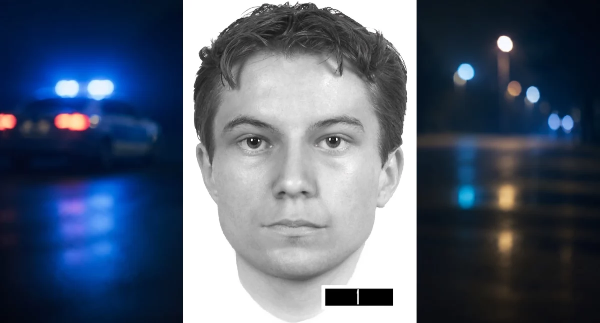 Portret pamięciowy mężczyzny poszukiwanego przez wieluńską policję w związku ze zdarzeniem w gminie Wierzchlas