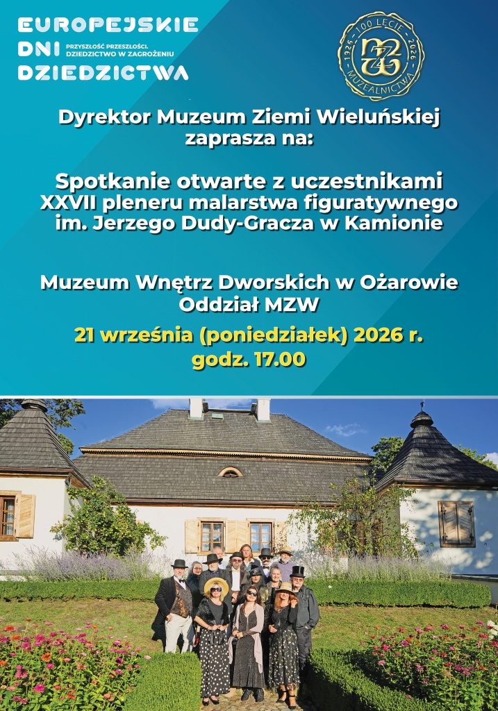 Grafika spotkania z artystami pleneru w Ożarowie