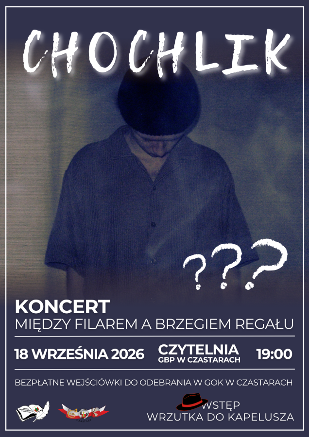 Grafika organizatora koncertu „Między Filarem a Brzegiem Regału”