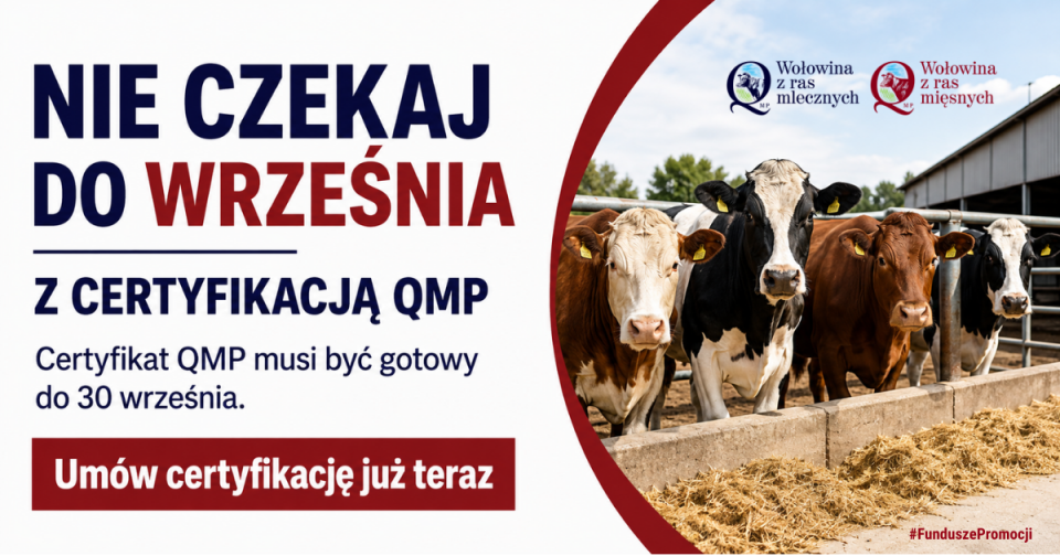 System QMP – informacja dla rolników o terminie certyfikacji w 2026 roku.