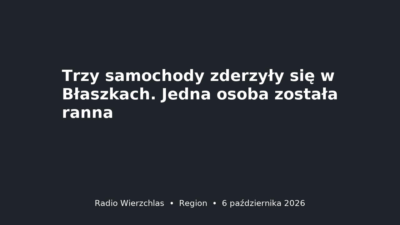 Grafika do aktualności: Trzy samochody zderzyły się w Błaszkach. Jedna osoba została ranna
