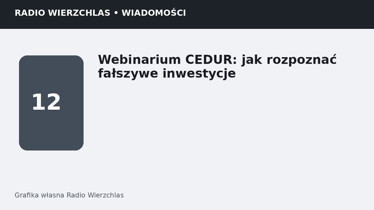 Grafika informacyjna Radio Wierzchlas.