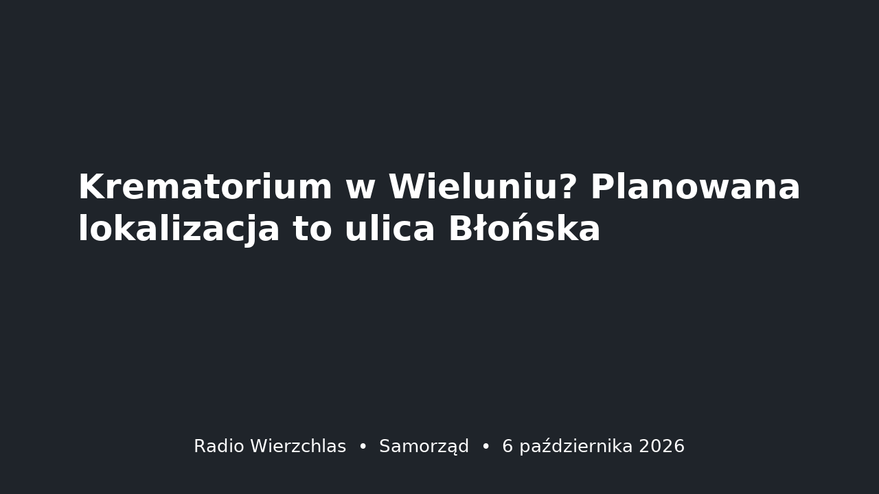 Grafika do aktualności: Krematorium w Wieluniu? Planowana lokalizacja to ulica Błońska