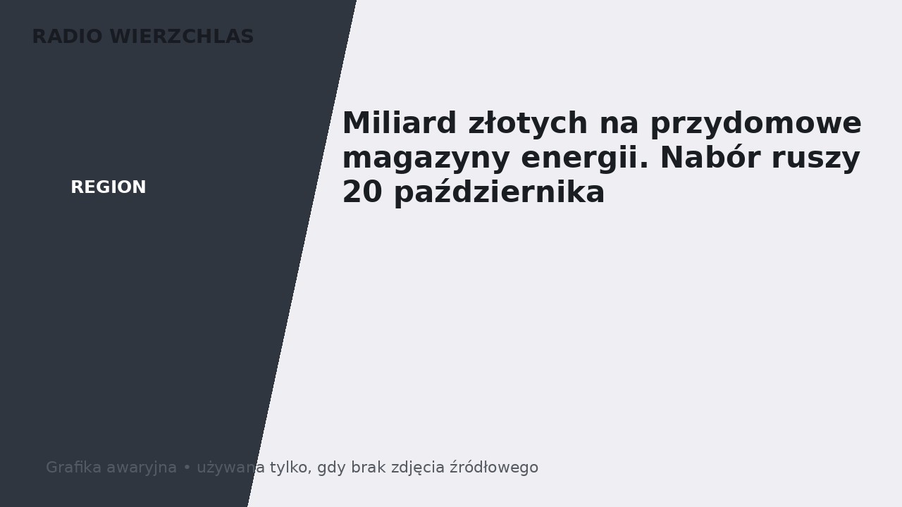 Miliard złotych na przydomowe magazyny energii. Nabór ruszy 20 października