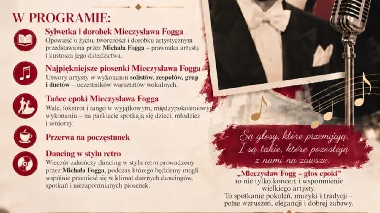 Wieczór z Mieczysławem Foggiem 18 października w Siemkowicach