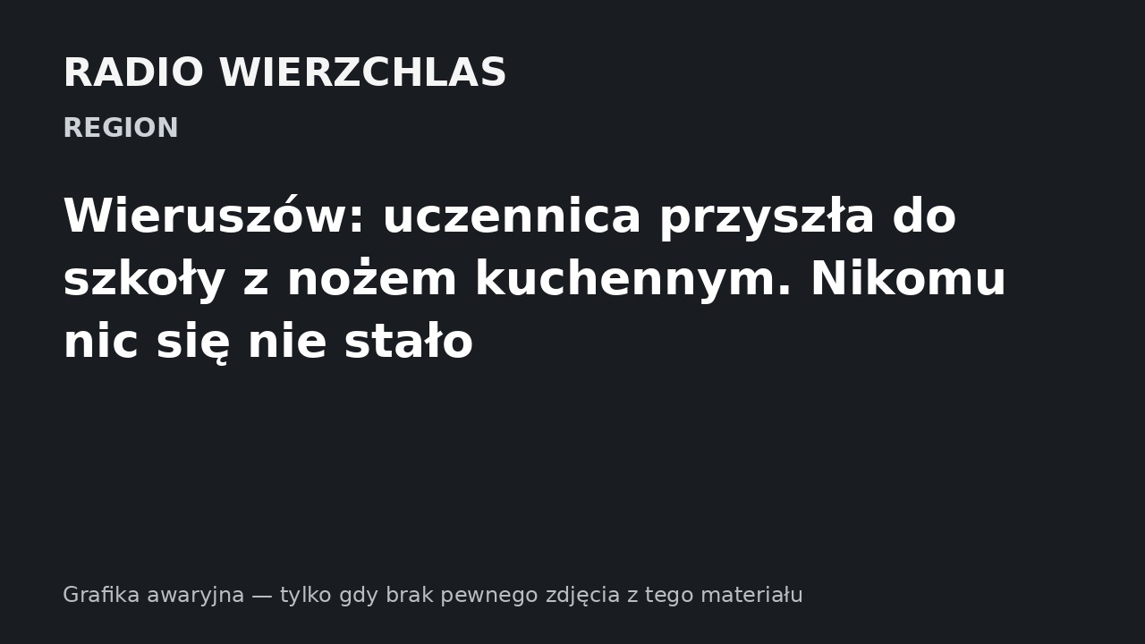 Wieruszów: uczennica przyszła do szkoły z nożem kuchennym. Nikomu nic się nie stało