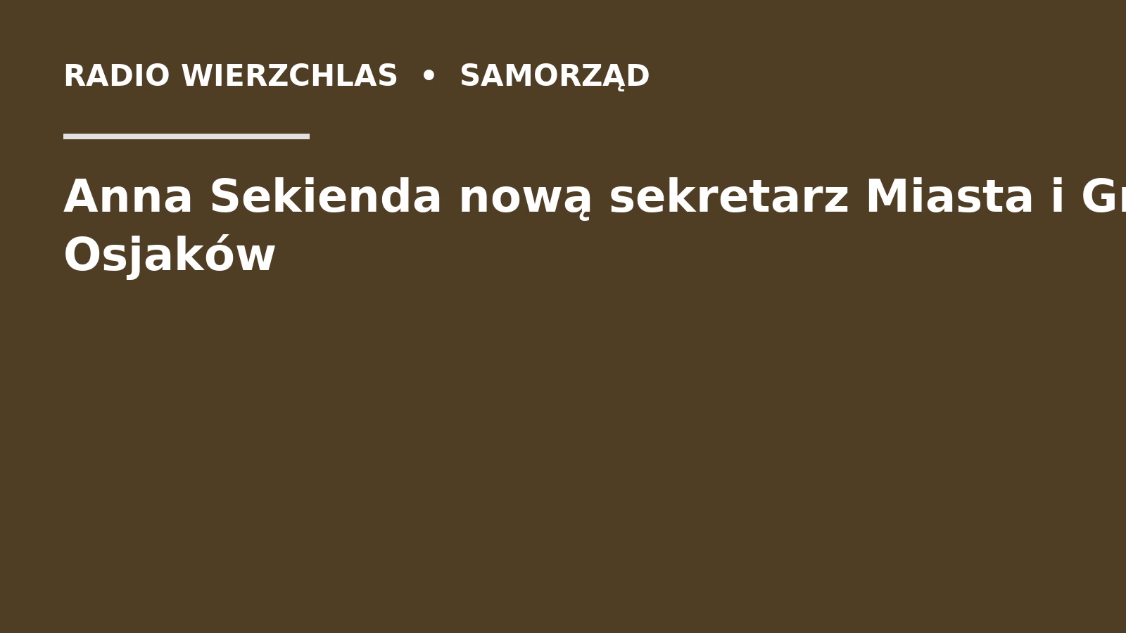 Grafika do informacji: Anna Sekienda nową sekretarz Miasta i Gminy Osjaków