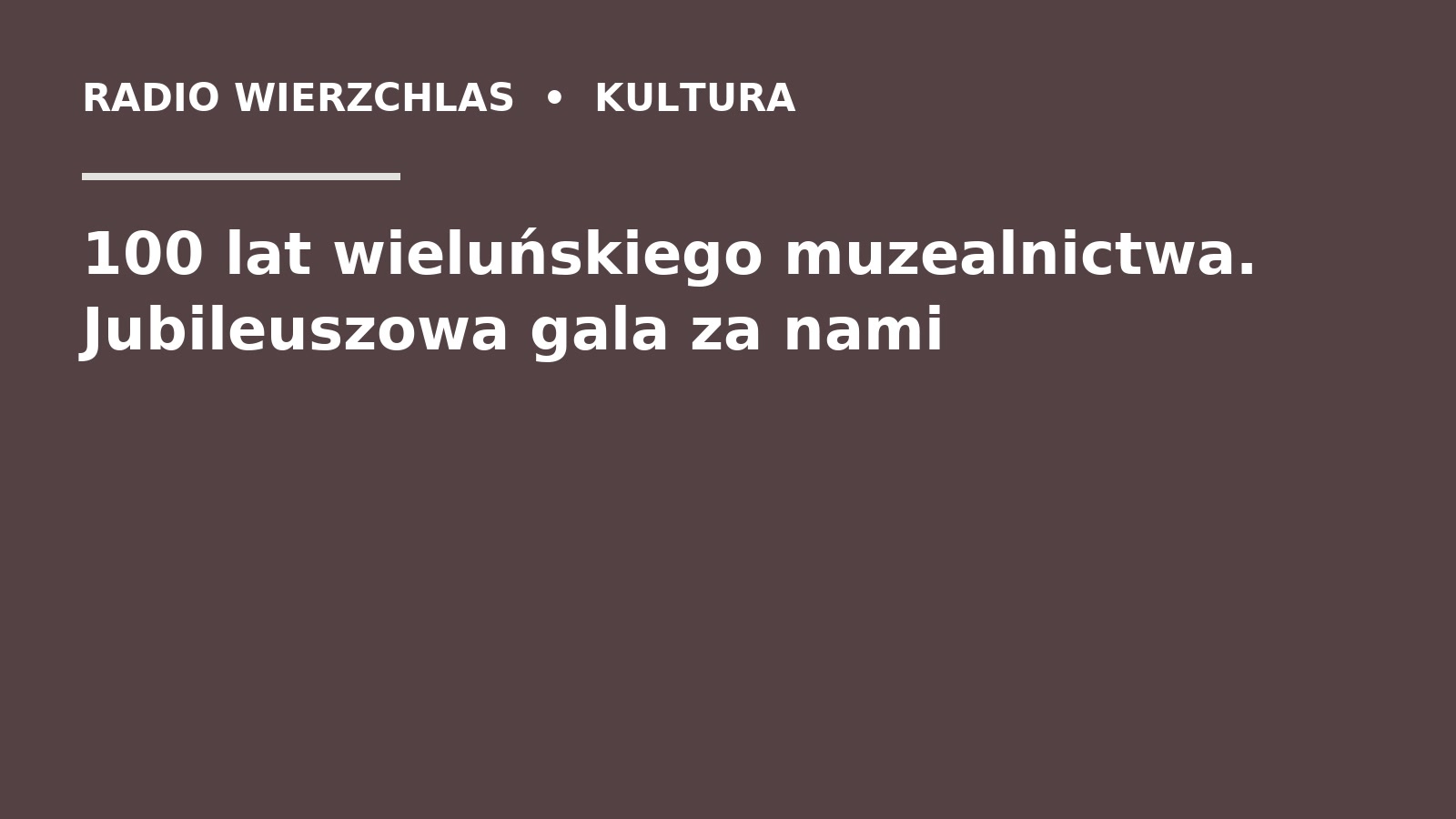 Grafika do informacji: 100 lat wieluńskiego muzealnictwa. Jubileuszowa gala za nami