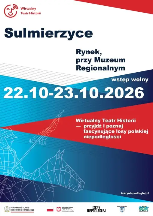 Grafika do informacji: Sulmierzyce: Mobilny Wirtualny Teatr Historii „Niepodległa” stanie na Rynku