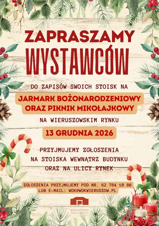 Grafika do informacji: Wieruszów: ruszyły zapisy wystawców na Jarmark Bożonarodzeniowy