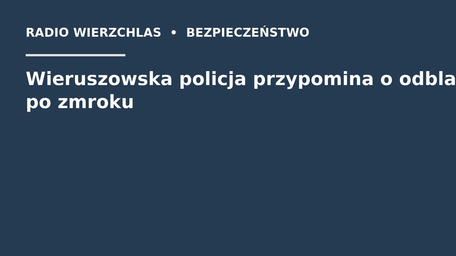 Grafika do informacji: Wieruszowska policja przypomina o odblaskach po zmroku