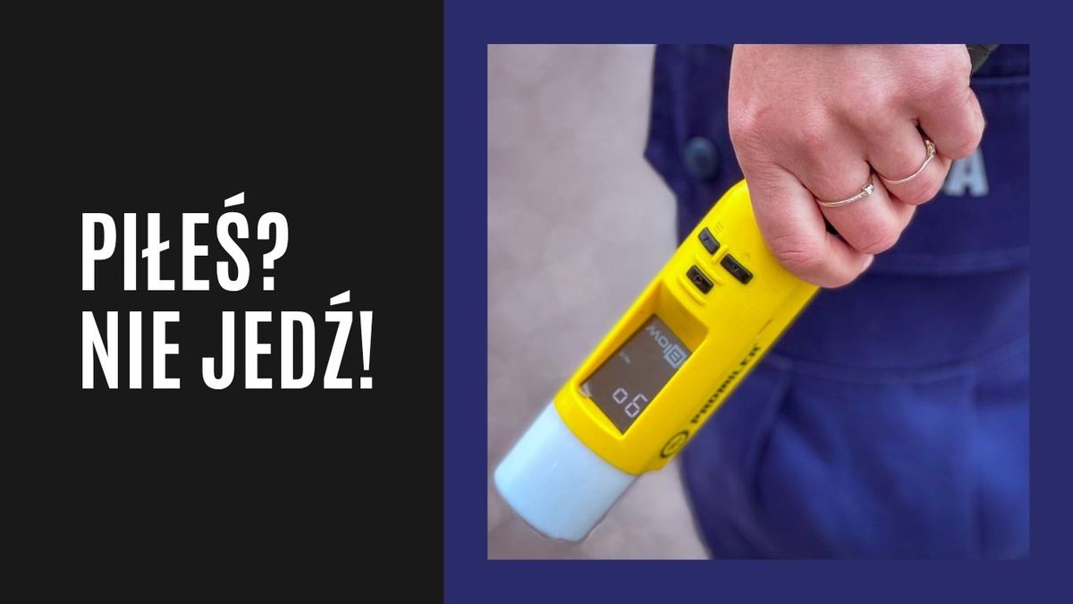 Grafika do informacji: Zduńska Wola: klient sklepu zatrzymał nietrzeźwego kierowcę do przyjazdu policji