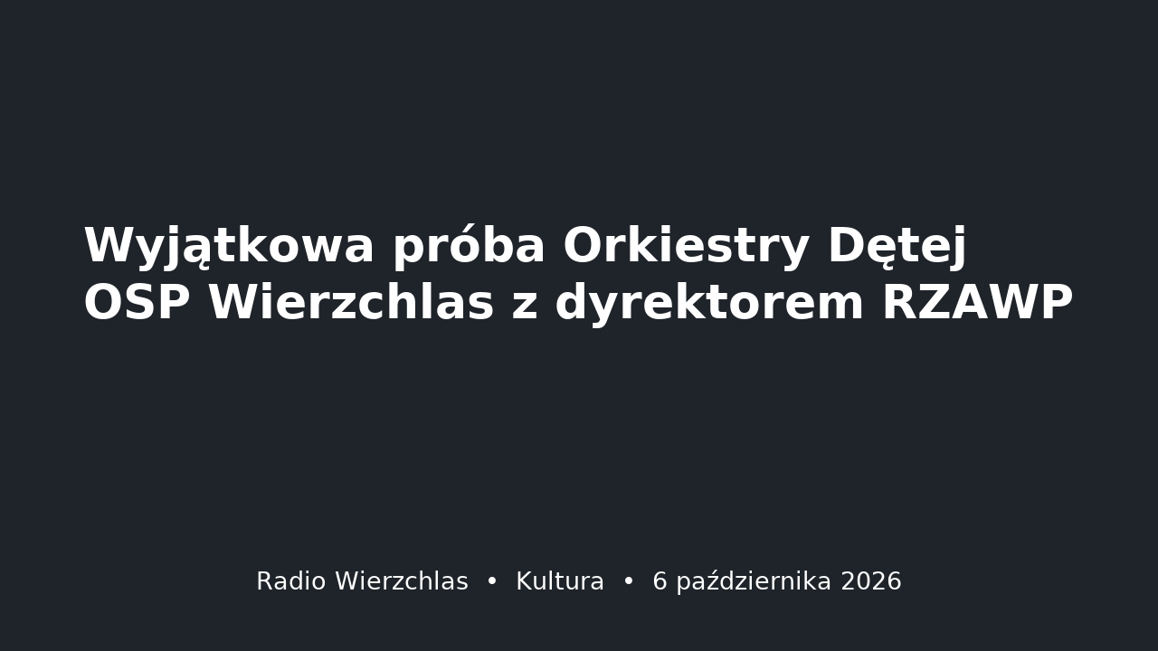 Grafika do aktualności: Wyjątkowa próba Orkiestry Dętej OSP Wierzchlas z dyrektorem RZAWP
