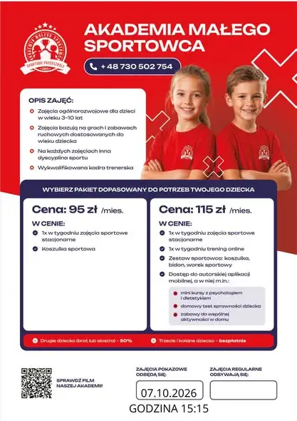 Akademia Małego Sportowca w Osjakowie. Dziś bezpłatne zajęcia pokazowe — zdjęcie 1.