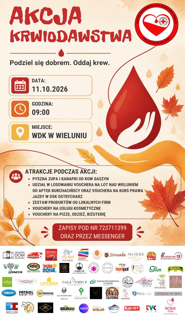 Akcja krwiodawstwa w Wieluniu 11 października — zdjęcie 1.