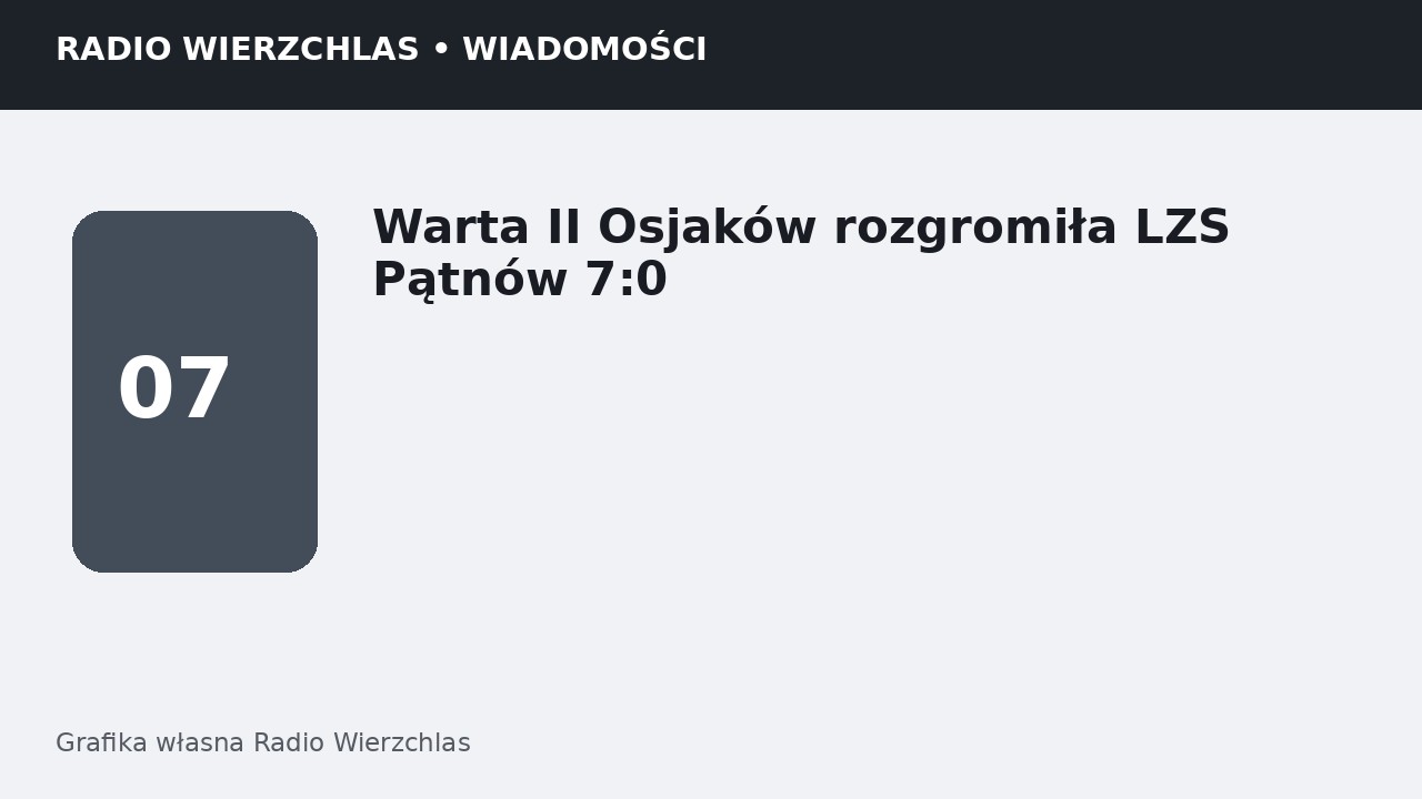 Grafika informacyjna Radio Wierzchlas.