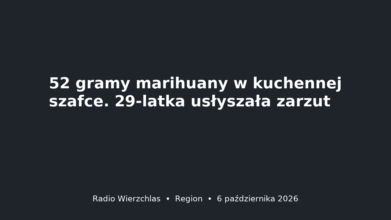 Grafika do aktualności: 52 gramy marihuany w kuchennej szafce. 29-latka usłyszała zarzut