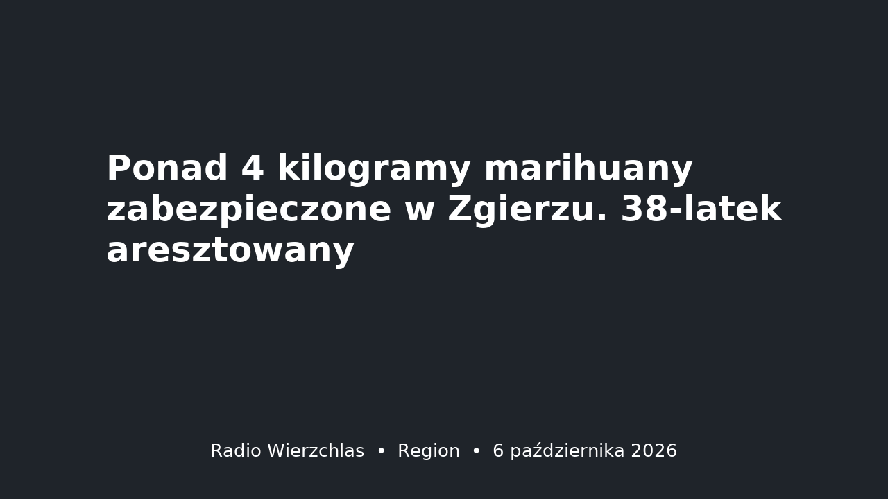 Grafika do aktualności: Ponad 4 kilogramy marihuany zabezpieczone w Zgierzu. 38-latek aresztowany